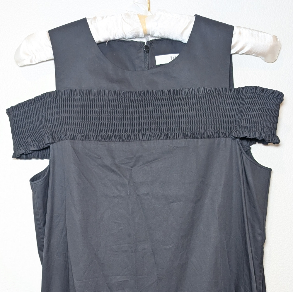 Tibi Eco Black Smocked Gathered Dress - Picture 6 of 16